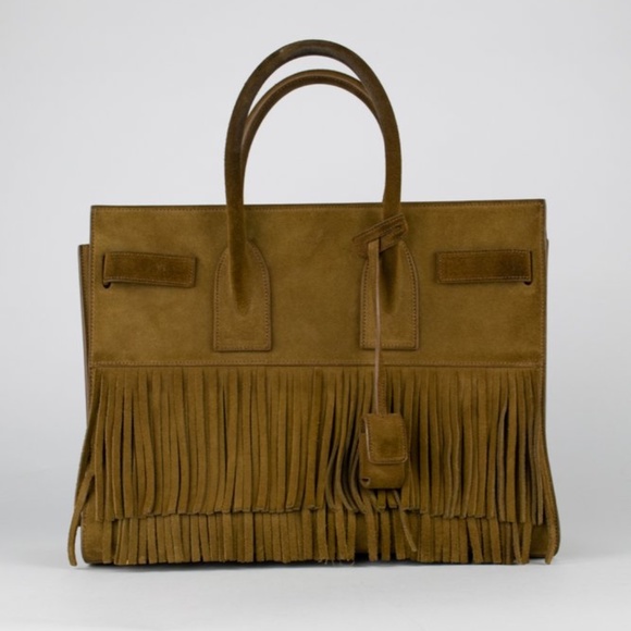 Saint Laurent Handbags - !!SOLD!! Saint Laurent Small Suede Fringe Sac de Jour